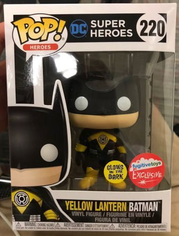 Batman Yellow Lantern Glow in The Dark Pop! Vinyl Figure -2017 NYCC Fugitive Toys Exclusive (VAULTED)